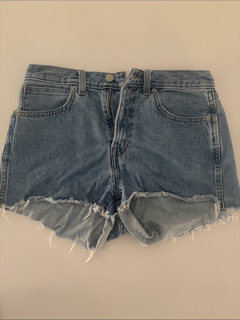 Sunday Best Light Blue Distressed Denim Cutoff Shorts.  Size 4